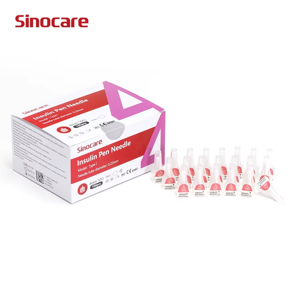 Sinocare Needle Tips 100-piece box and product tips