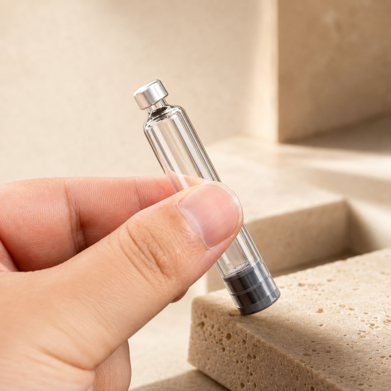 PQP Cartridge showing the clear body and fitted ends