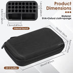 Supplier dimensions and internal layout for the black 26-slot storage case
