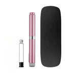 Pink quick pen device with black travel case and supplier-listed cartridge